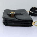 CELINE Horse Carriage Shoulder Bag Leather Black Auth bs14114