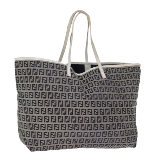FENDI Zucchino Canvas Tote Bag Navybs14129