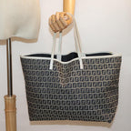FENDI Zucchino Canvas Tote Bag Navybs14129