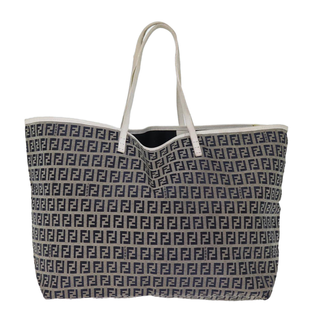 FENDI Zucchino Canvas Tote Bag Navybs14129