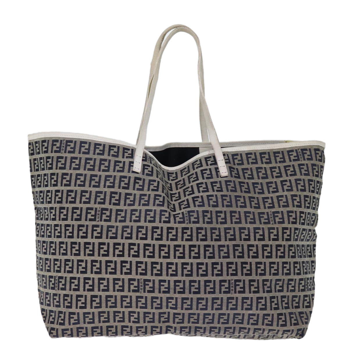 FENDI Zucchino Canvas Tote Bag Navybs14129