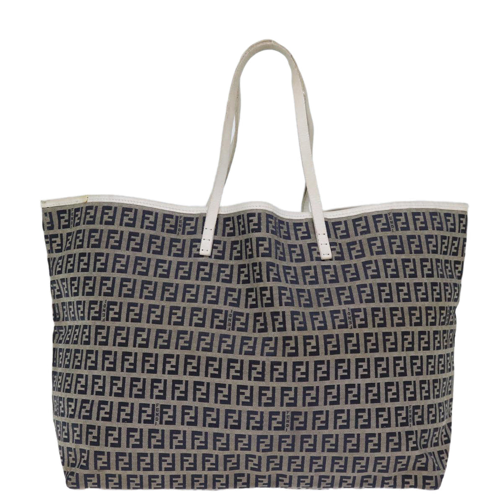 FENDI Zucchino Canvas Tote Bag Navybs14129
