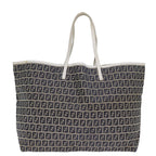 FENDI Zucchino Canvas Tote Bag Navybs14129