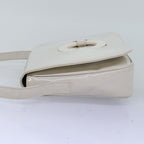 CELINE Shoulder Bag Enamel White Auth bs14161