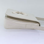 CELINE Shoulder Bag Enamel White Auth bs14161