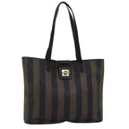 FENDI Pecan Canvas Tote Bag Brown Blackbs14185