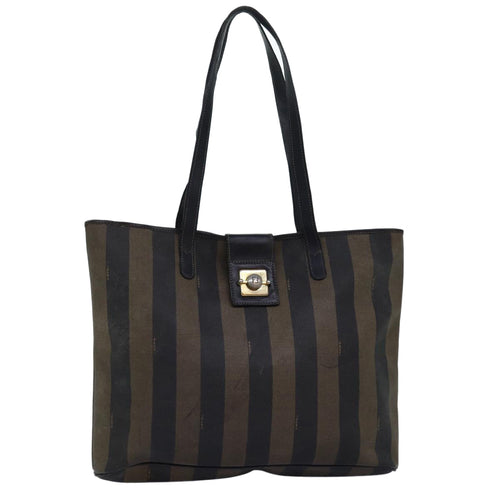 FENDI Pecan Canvas Tote Bag Brown Blackbs14185