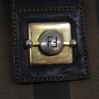 FENDI Pecan Canvas Tote Bag Brown Blackbs14185