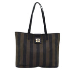 FENDI Pecan Canvas Tote Bag Brown Blackbs14185