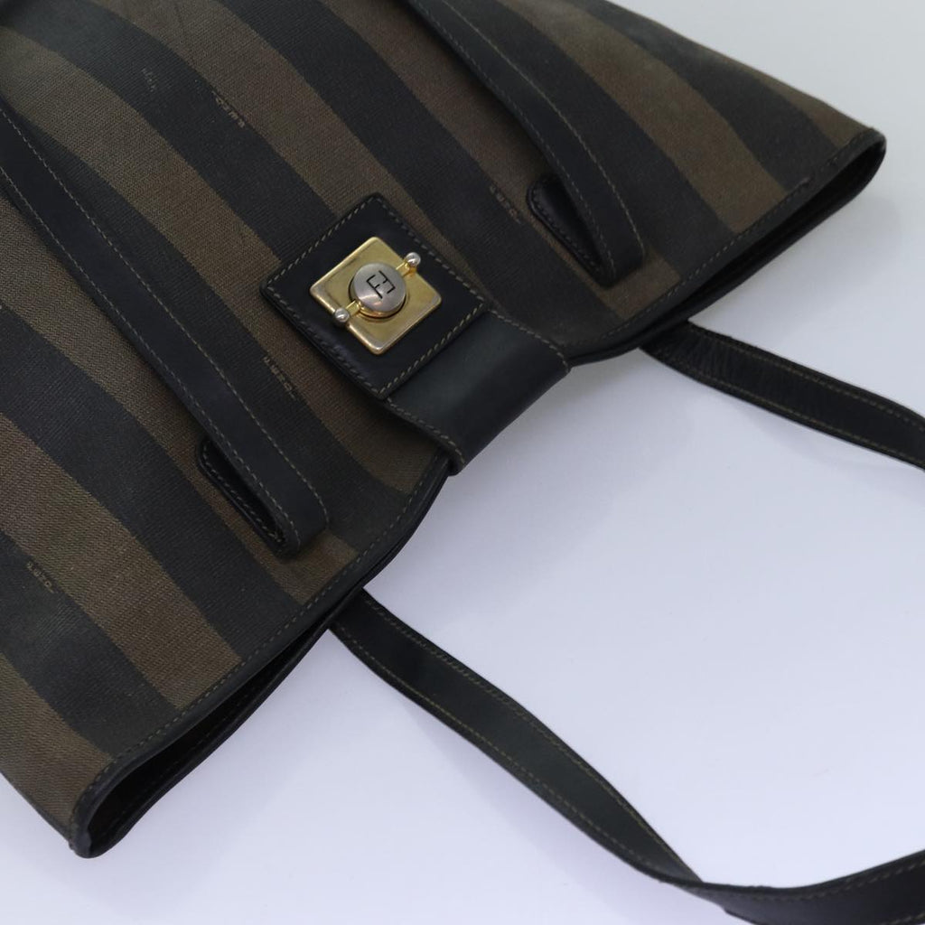 FENDI Pecan Canvas Tote Bag Brown Blackbs14185