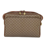 CELINE Macadam Canvas Shoulder Bag Beige Auth bs14235
