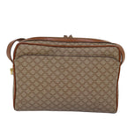 CELINE Macadam Canvas Shoulder Bag Beige Auth bs14235
