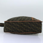 FENDI Zucca Canvas Shoulder Bag Black Brownbs14240