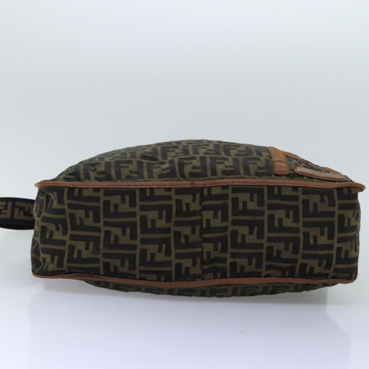 FENDI Zucca Canvas Shoulder Bag Black Brownbs14240