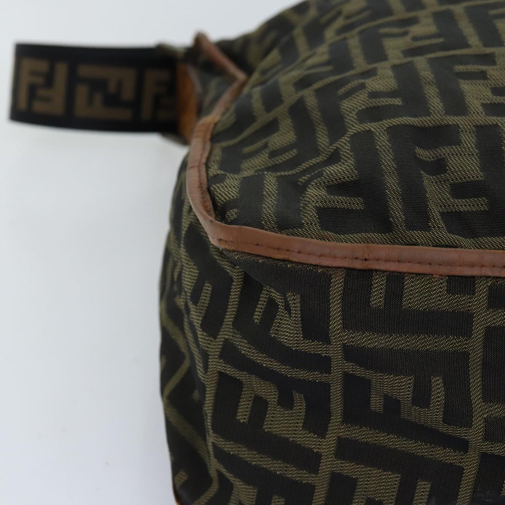 FENDI Zucca Canvas Shoulder Bag Black Brownbs14240
