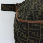 FENDI Zucca Canvas Shoulder Bag Black Brownbs14240