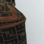 FENDI Zucca Canvas Shoulder Bag Black Brownbs14240