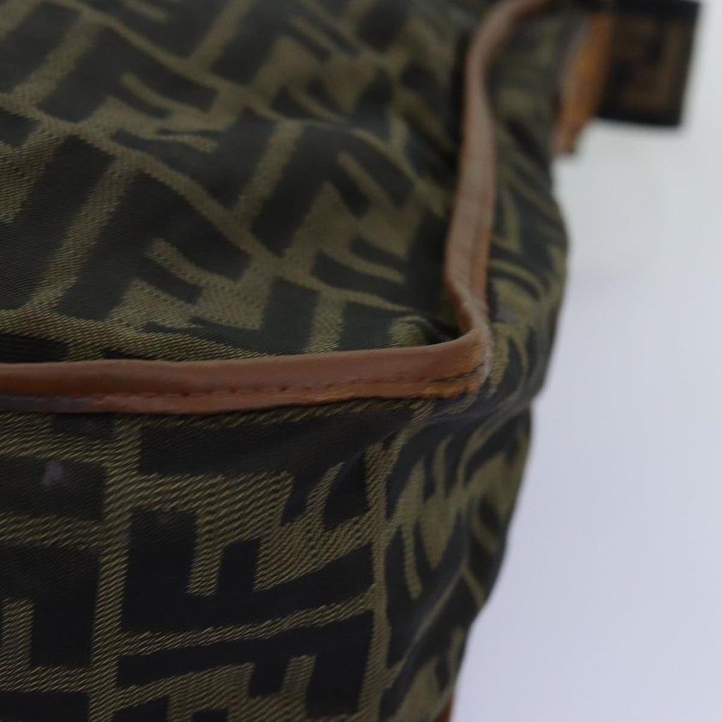 FENDI Zucca Canvas Shoulder Bag Black Brownbs14240