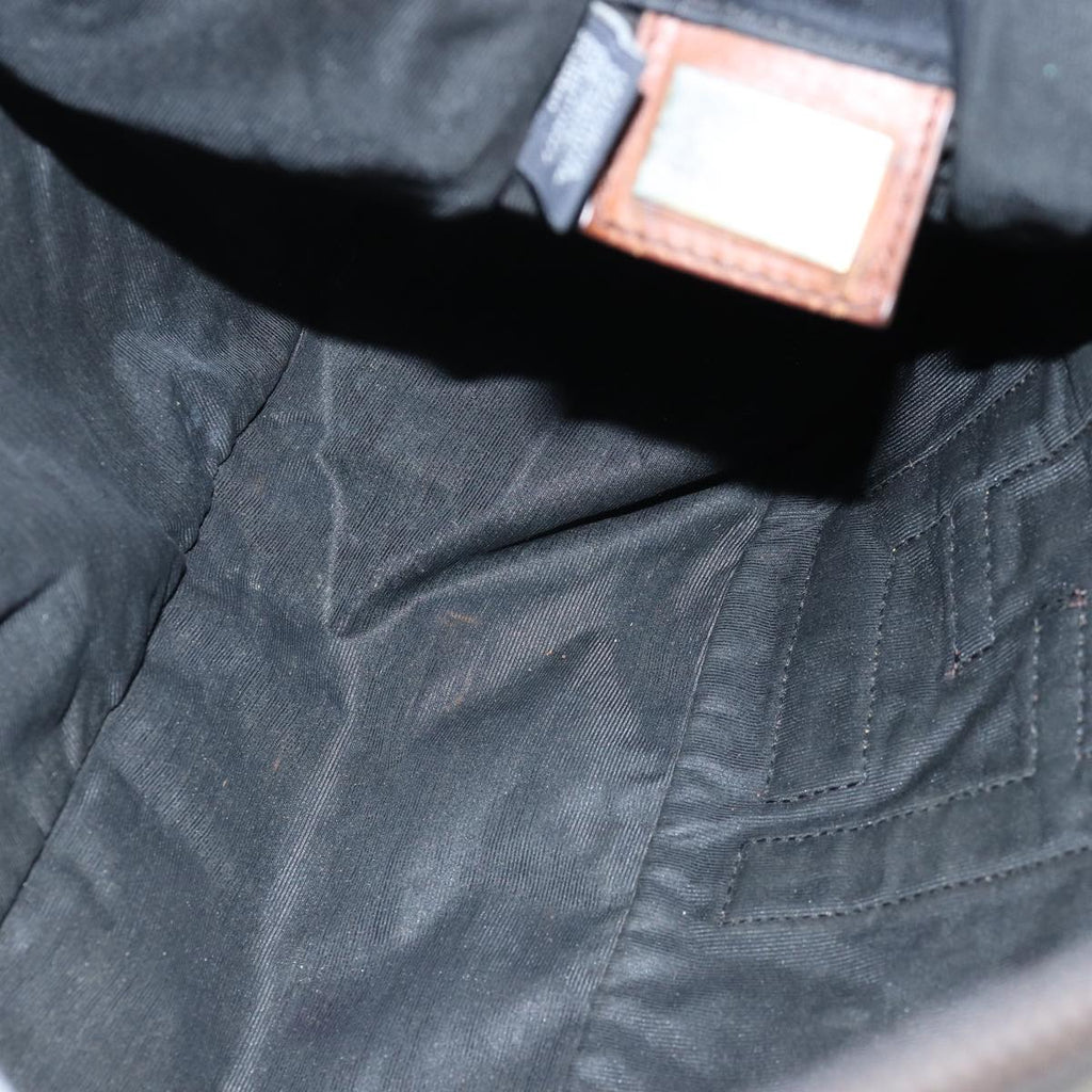 FENDI Zucca Canvas Shoulder Bag Black Brownbs14240