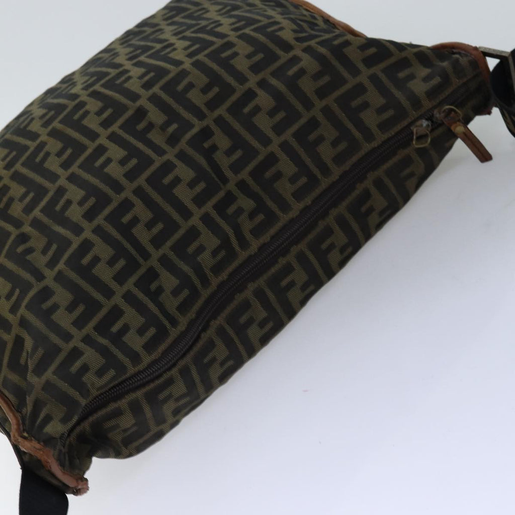 FENDI Zucca Canvas Shoulder Bag Black Brownbs14240