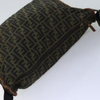 FENDI Zucca Canvas Shoulder Bag Black Brownbs14240