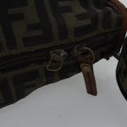 FENDI Zucca Canvas Shoulder Bag Black Brownbs14240