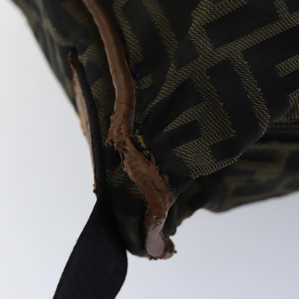 FENDI Zucca Canvas Shoulder Bag Black Brownbs14240
