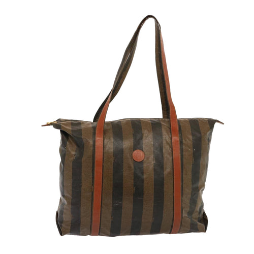 FENDI Pecan Canvas Tote Bag Brown Blackbs14250