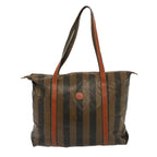 FENDI Pecan Canvas Tote Bag Brown Blackbs14250
