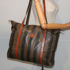 FENDI Pecan Canvas Tote Bag Brown Blackbs14250