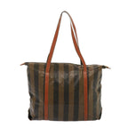 FENDI Pecan Canvas Tote Bag Brown Blackbs14250