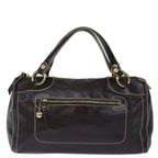 CELINE Hand Bag Leather Brown  14296