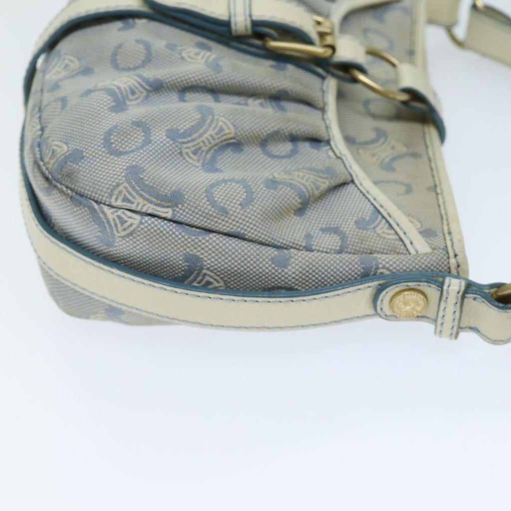 CELINE C Macadam Canvas Shoulder Bag Blue Auth bs14297