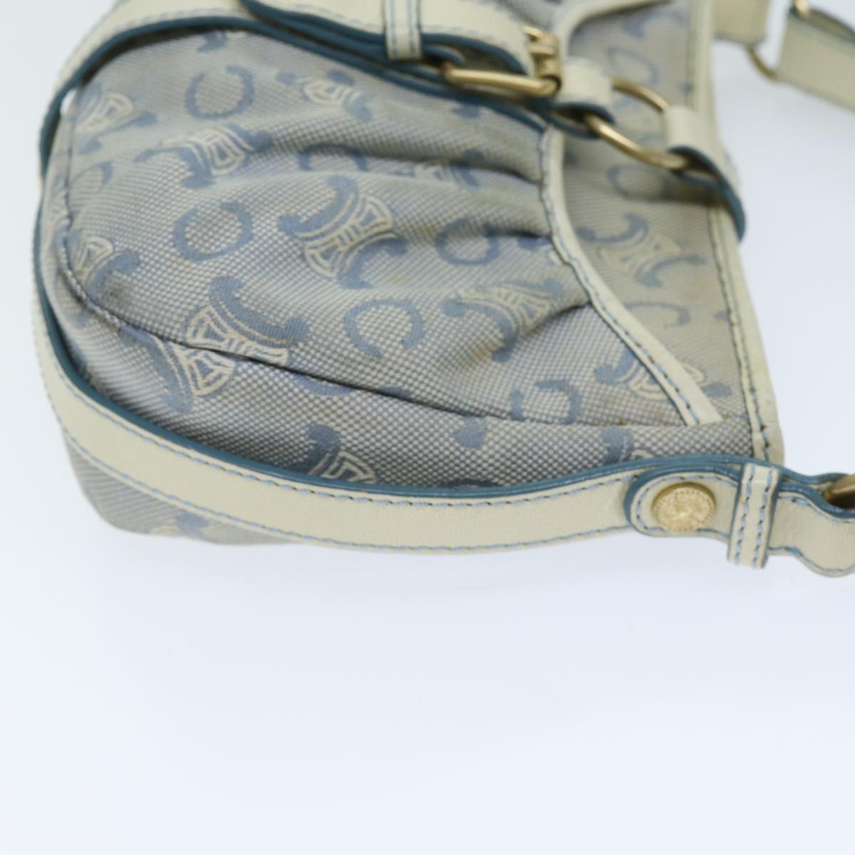 CELINE C Macadam Canvas Shoulder Bag Blue Auth bs14297