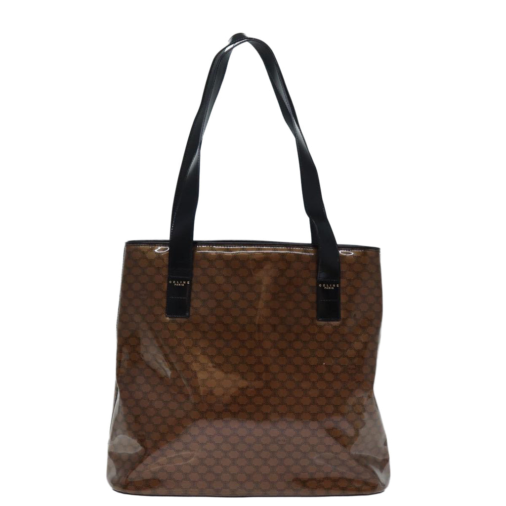 CELINE Macadam Canvas Tote Bag Brown  14321