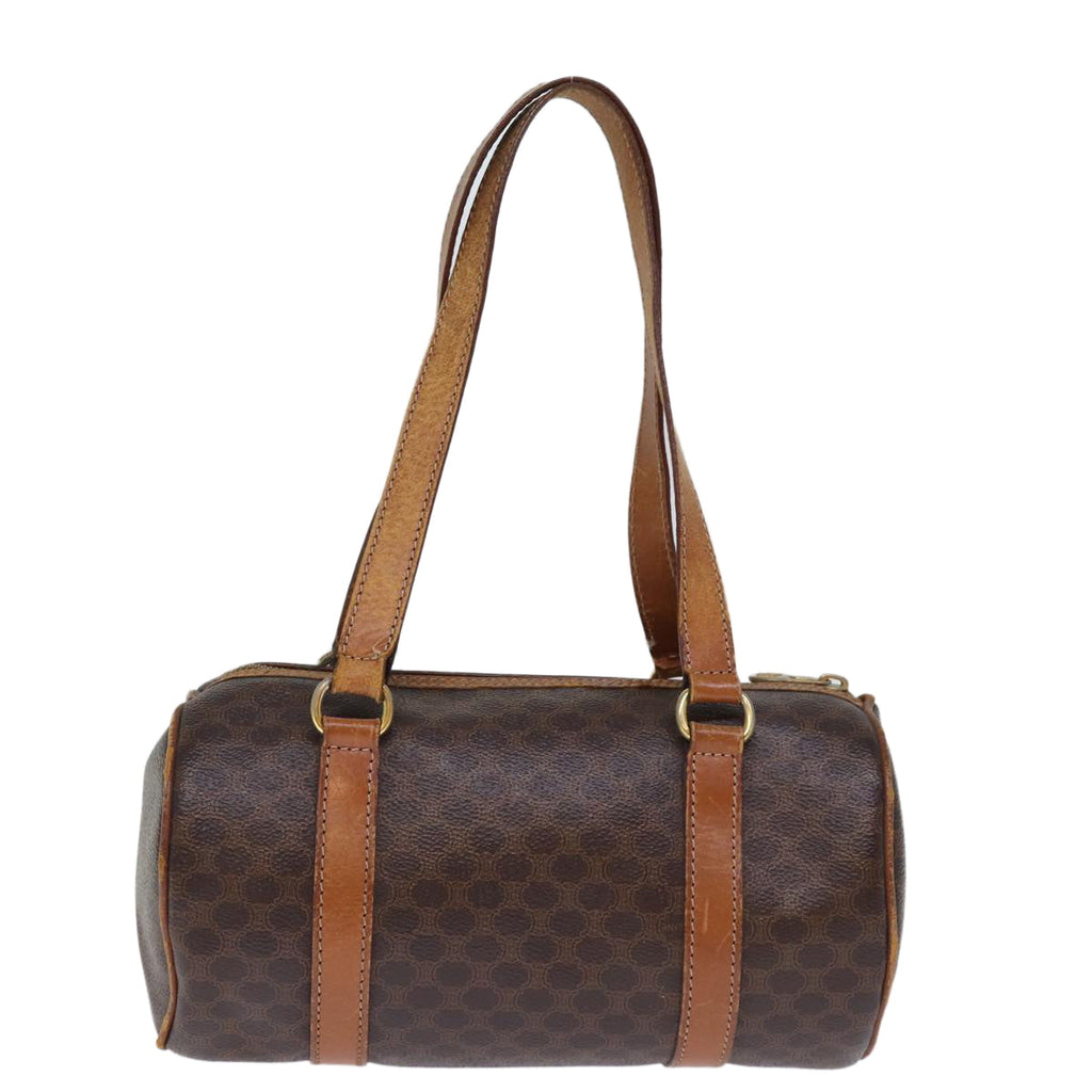 CELINE Macadam Canvas Hand Bag PVC Brown  14322