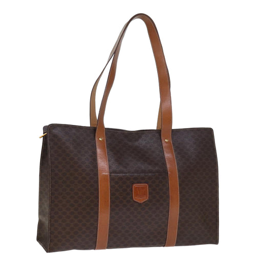 CELINE Macadam Canvas Tote Bag PVC Brown  14330