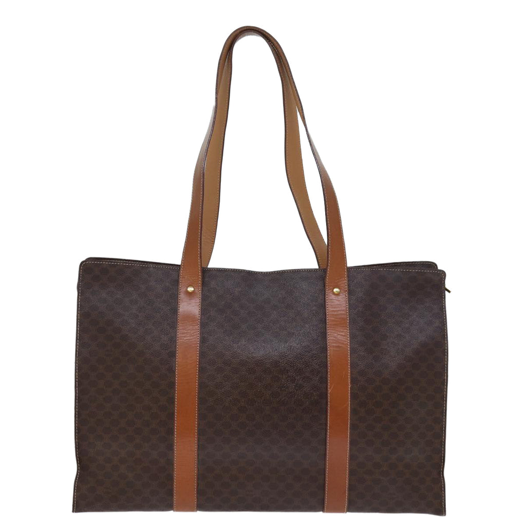CELINE Macadam Canvas Tote Bag PVC Brown  14330