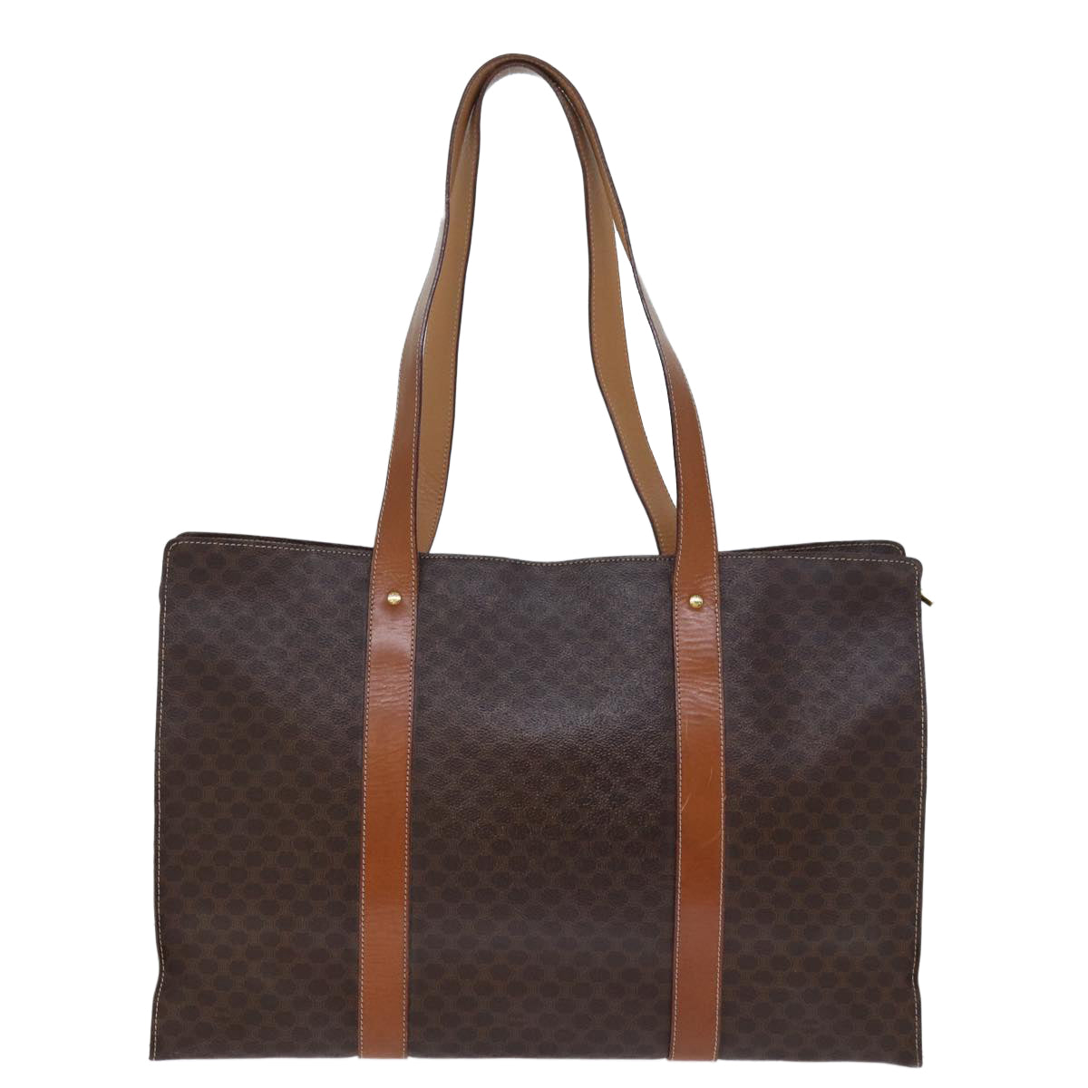 CELINE Macadam Canvas Tote Bag PVC Brown  14330