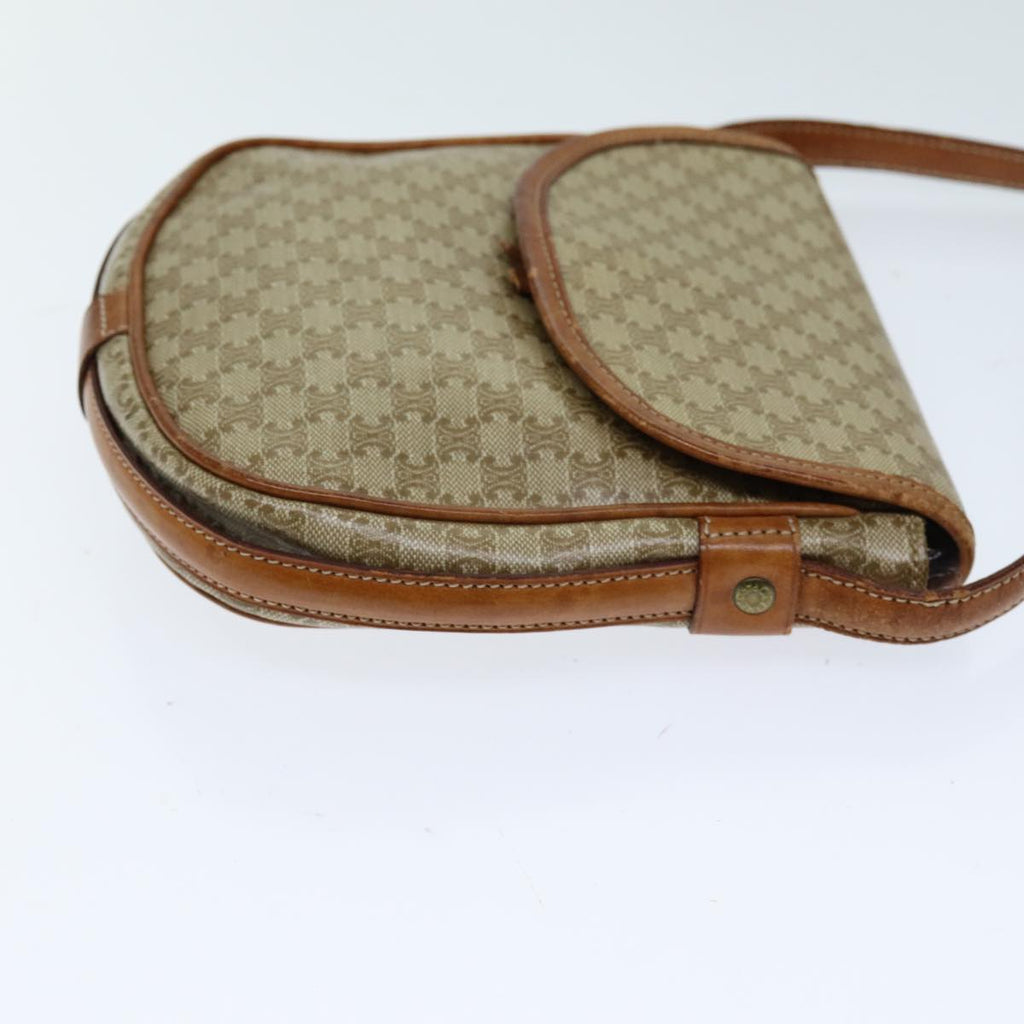CELINE Macadam Canvas Shoulder Bag Beige  14377