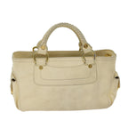 CELINE Boogie bag Hand Bag Leather Beige Auth bs14379
