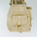 CELINE Boogie bag Hand Bag Leather Beige Auth bs14379