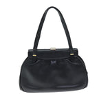 CELINE Hand Bag Leather Black  14458