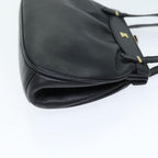 CELINE Hand Bag Leather Black  14458