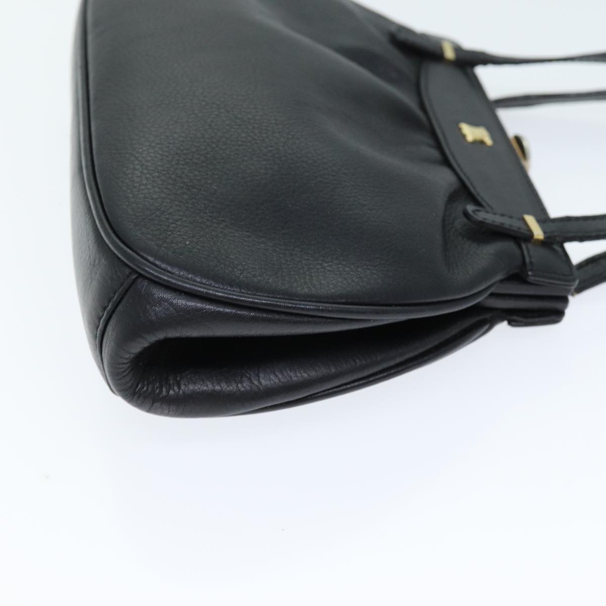 CELINE Hand Bag Leather Black  14458