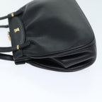 CELINE Hand Bag Leather Black  14458