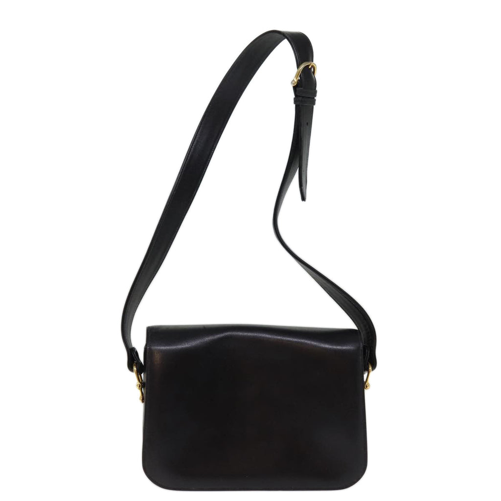 CELINE Horse Carriage Shoulder Bag Leather Black  14459