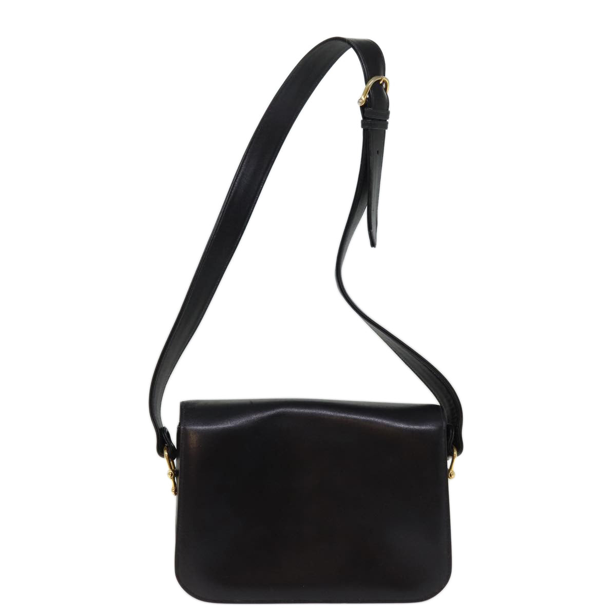CELINE Horse Carriage Shoulder Bag Leather Black  14459
