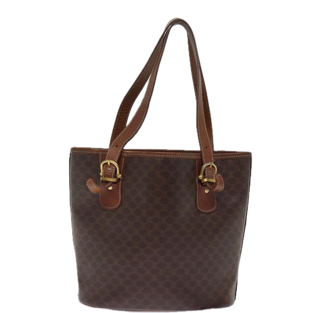 CELINE Macadam Canvas Tote Bag PVC Brown  14460