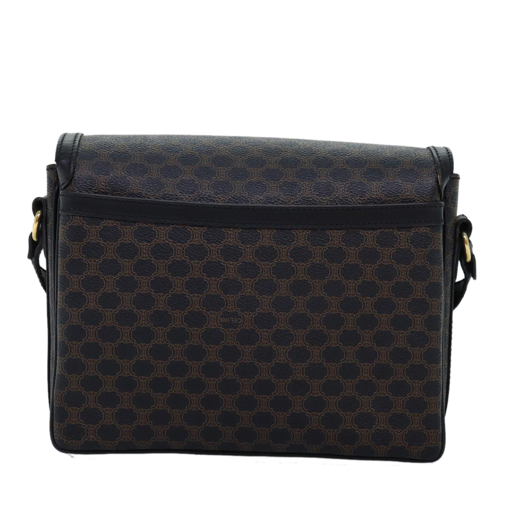 CELINE Macadam Canvas Shoulder Bag PVC Black  14461
